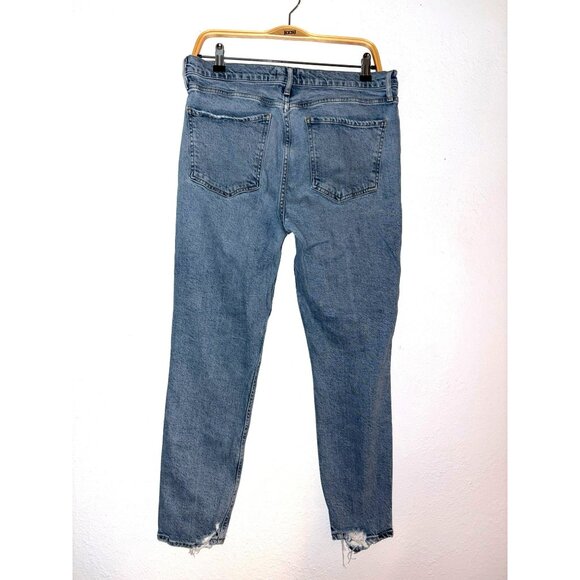Agolde Nico Button-Fly  Distressed High-Waisted Straight-Leg Ankle Jeans Size 30 - Picture 2 of 9